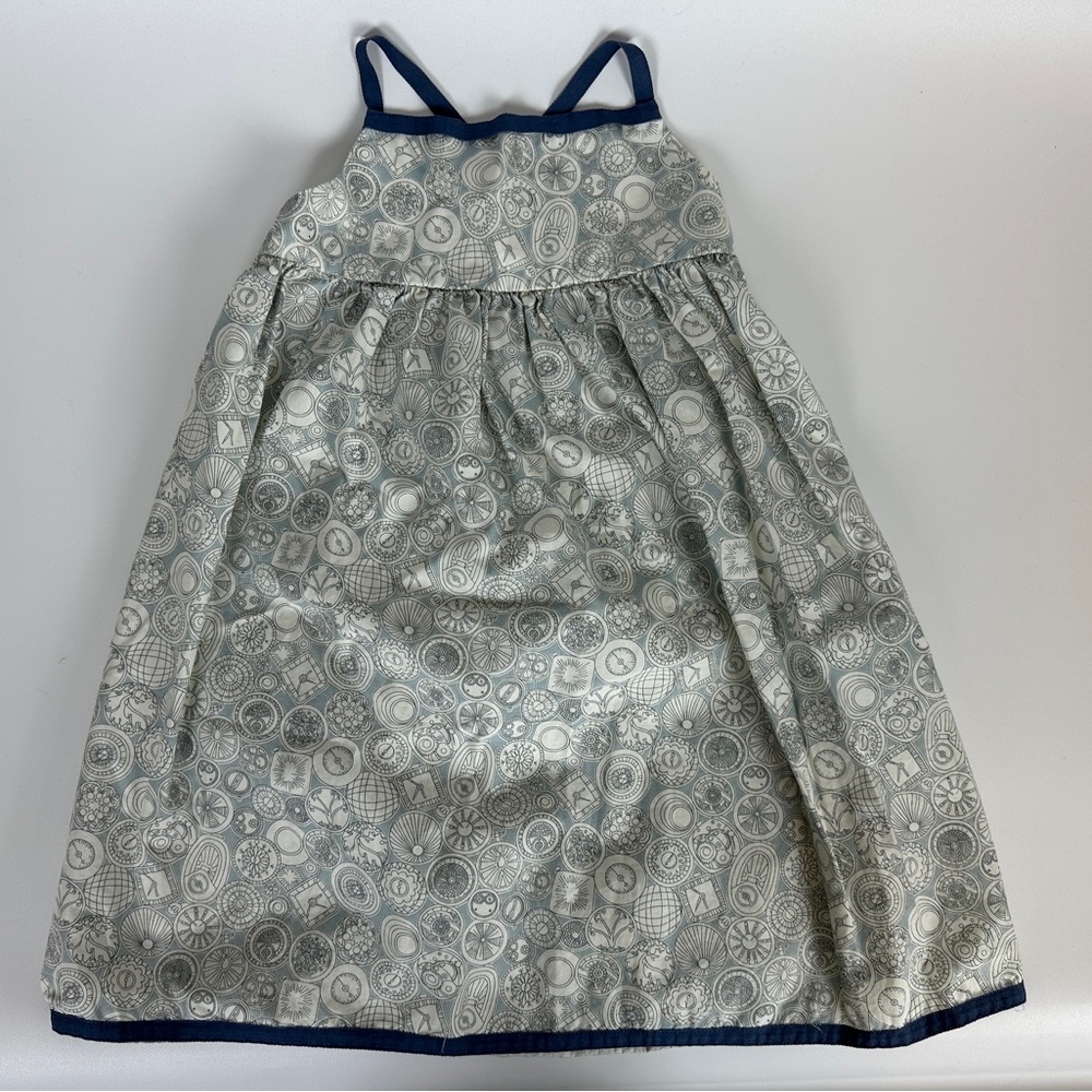 Ferd Gears‎ Floral Abstract Spaghetti Strap Dress Blue Unique 4T HTF